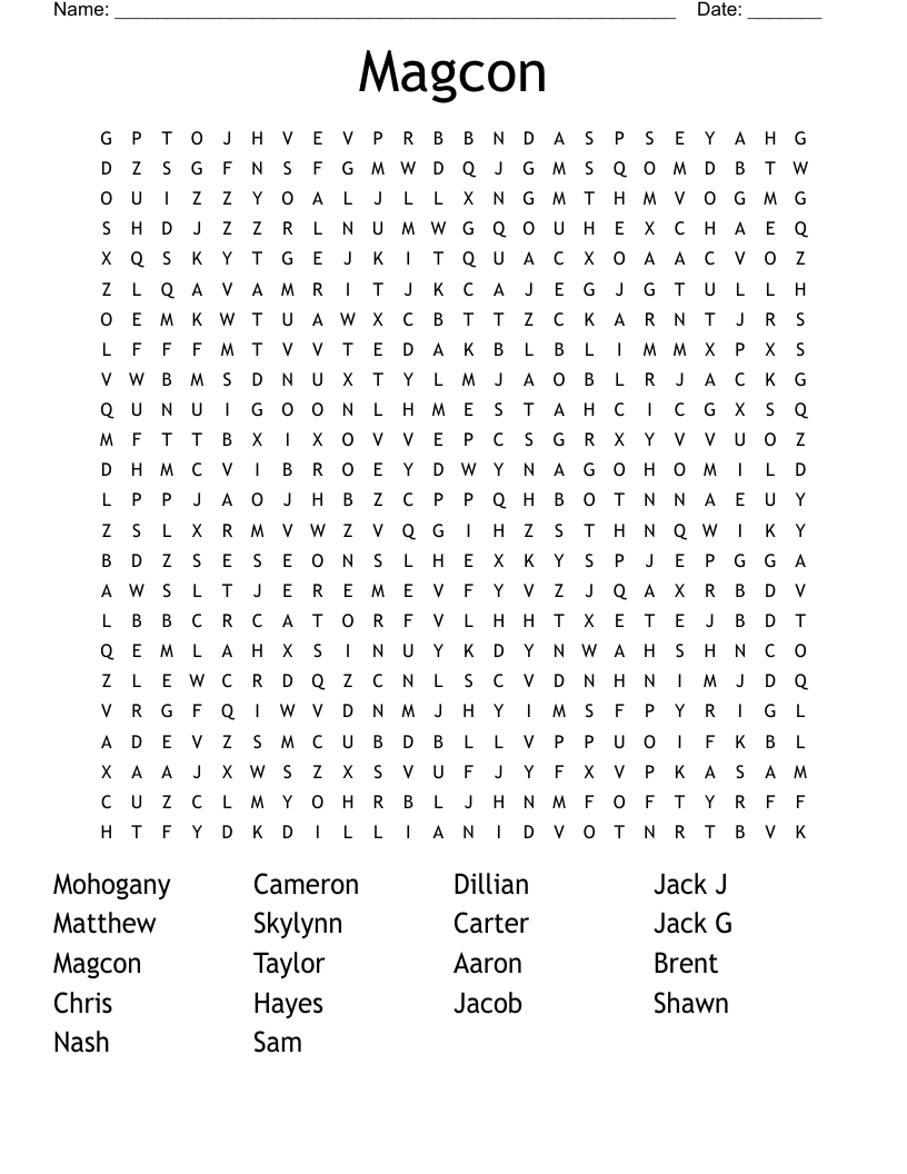 Magcon Word Search