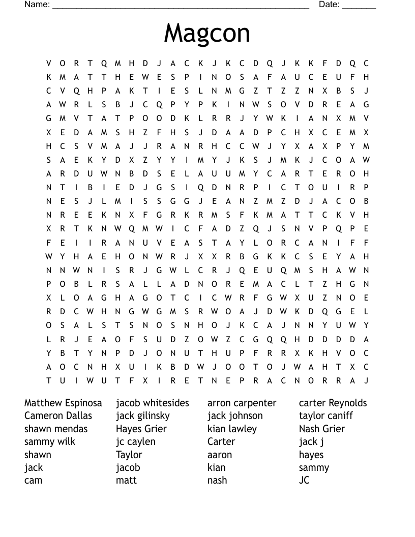 Magcon  Word Search