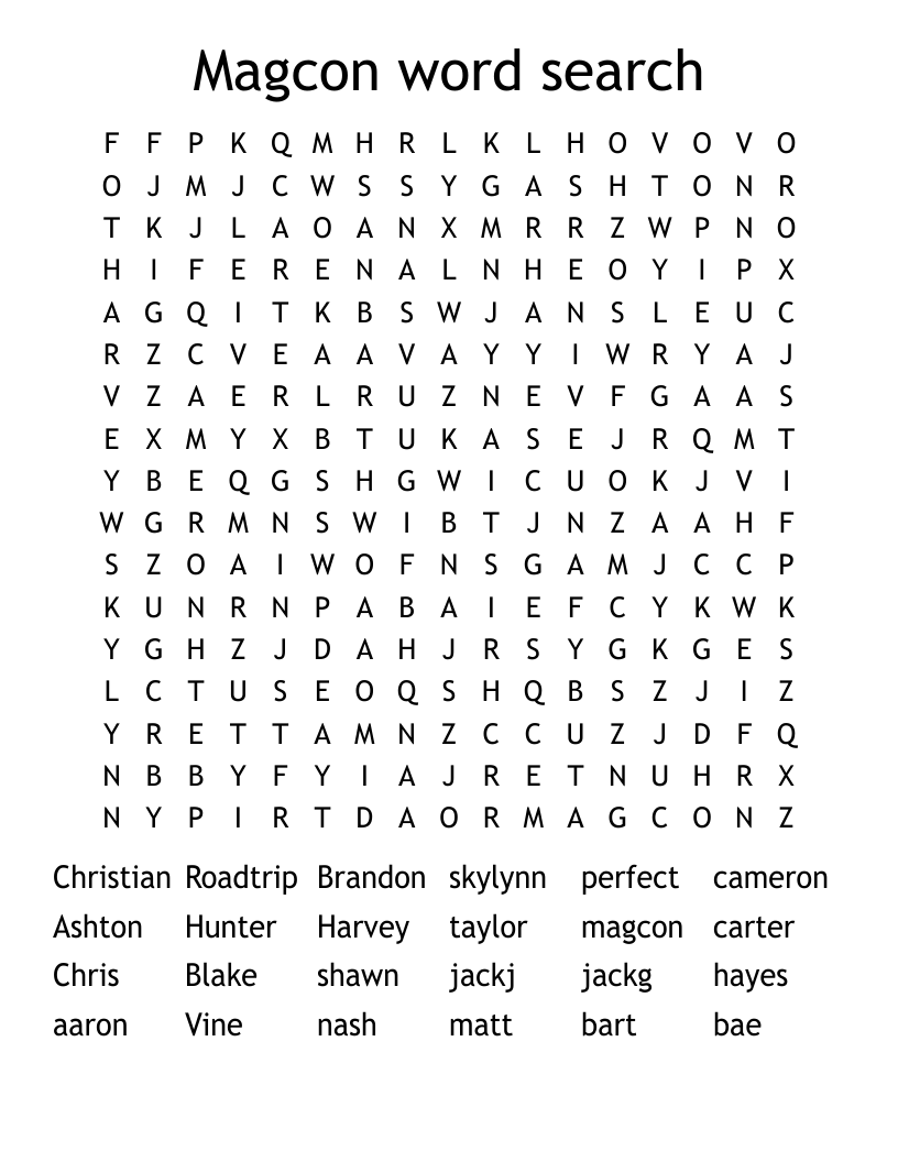 Magcon word search 