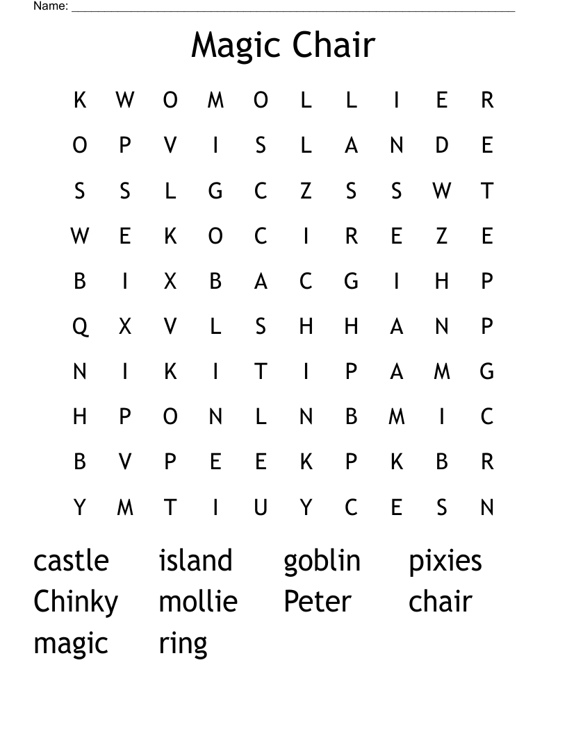 Magic Chair Word Search