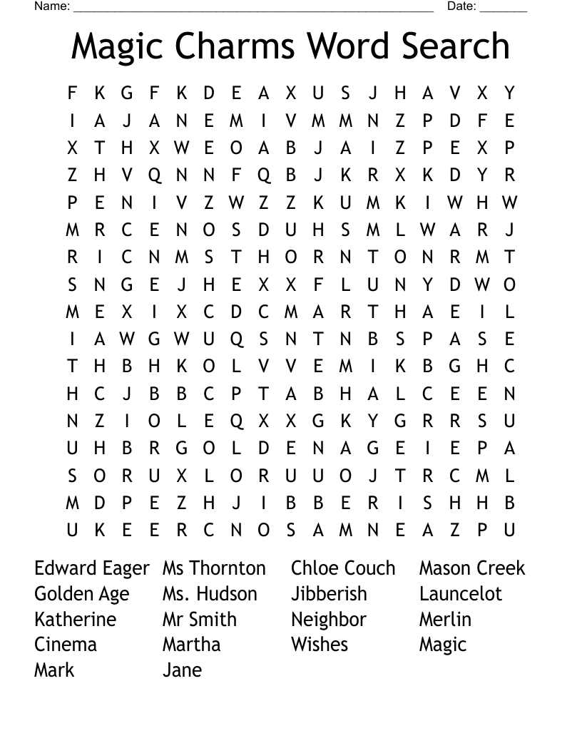 Magic Charms Word Search