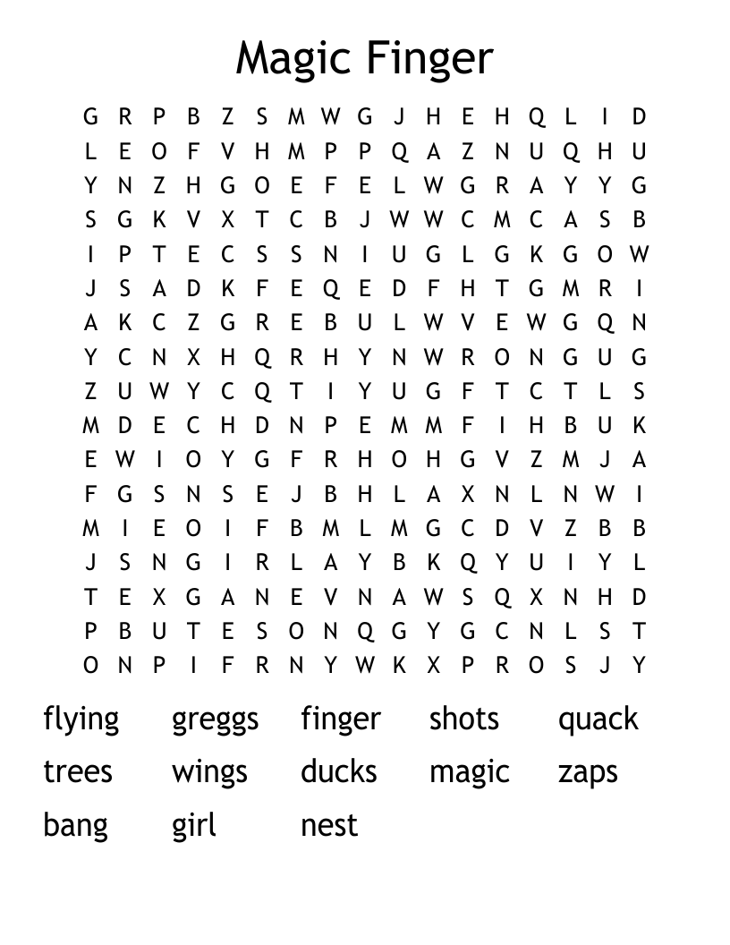 Magic Finger Word Search