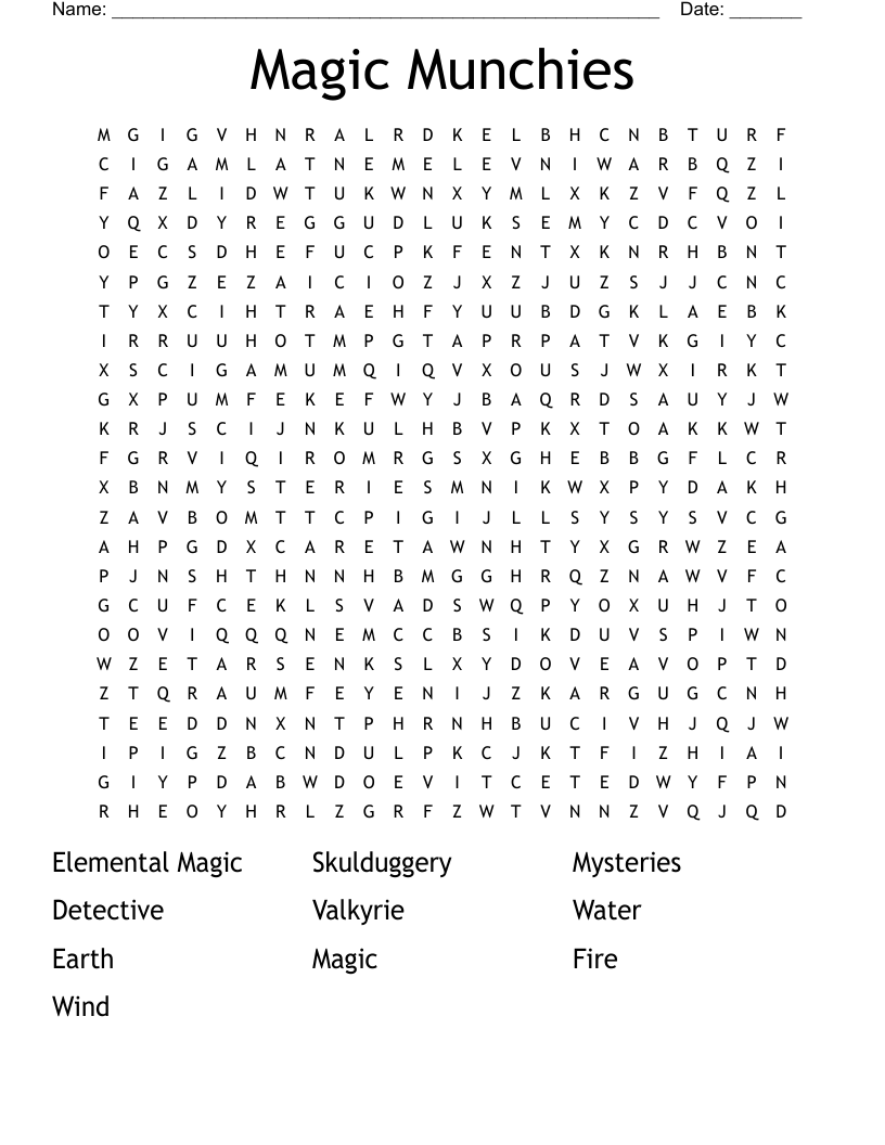 Magic Munchies Word Search