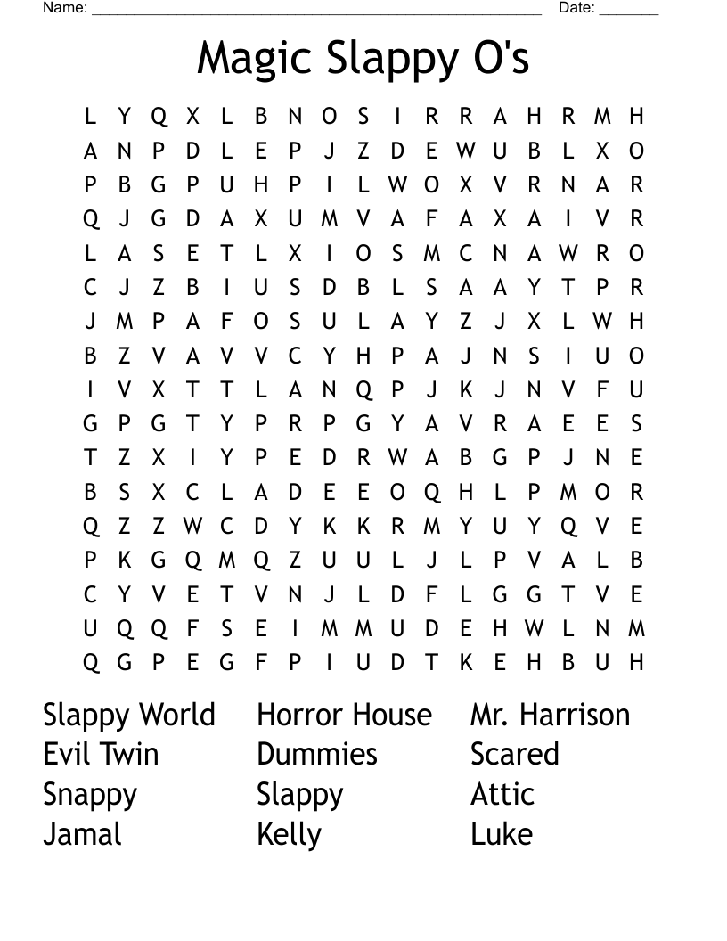 Magic Slappy O's Word Search