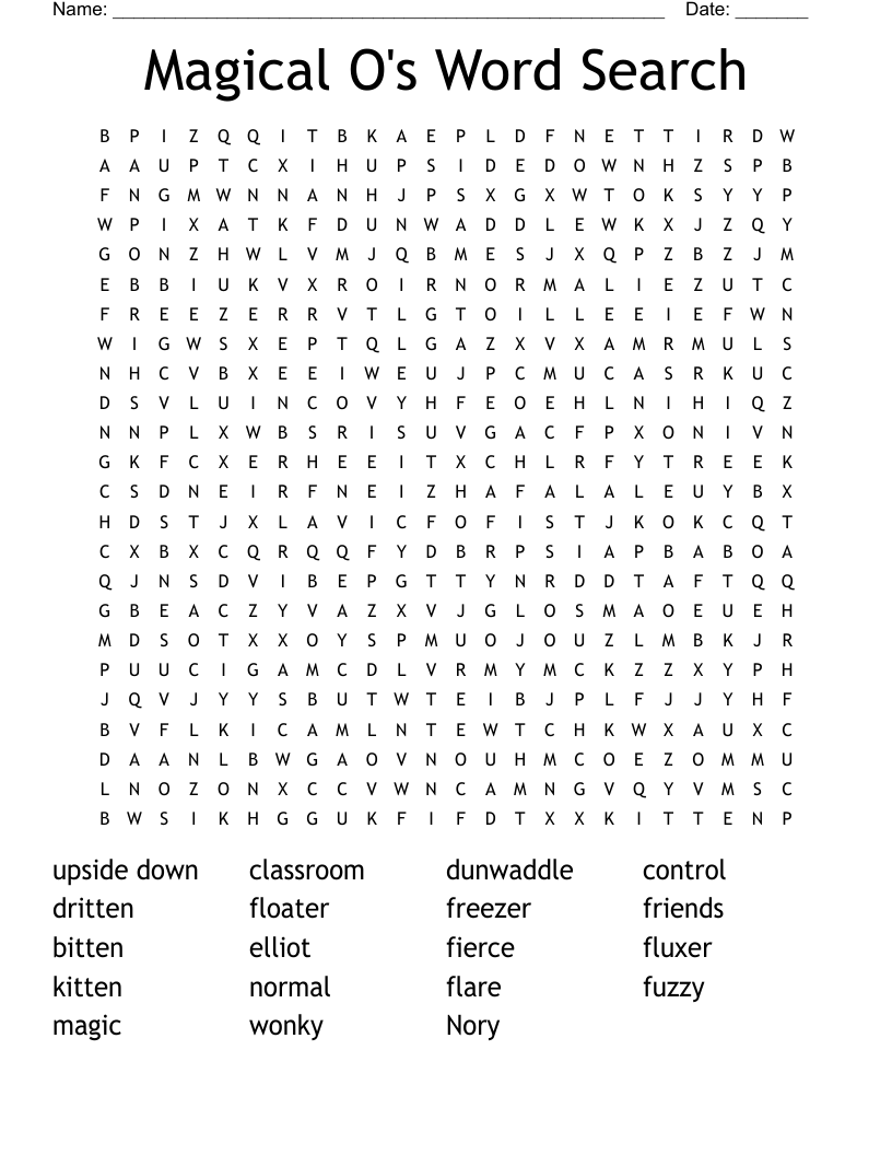 Magical O's Word Search