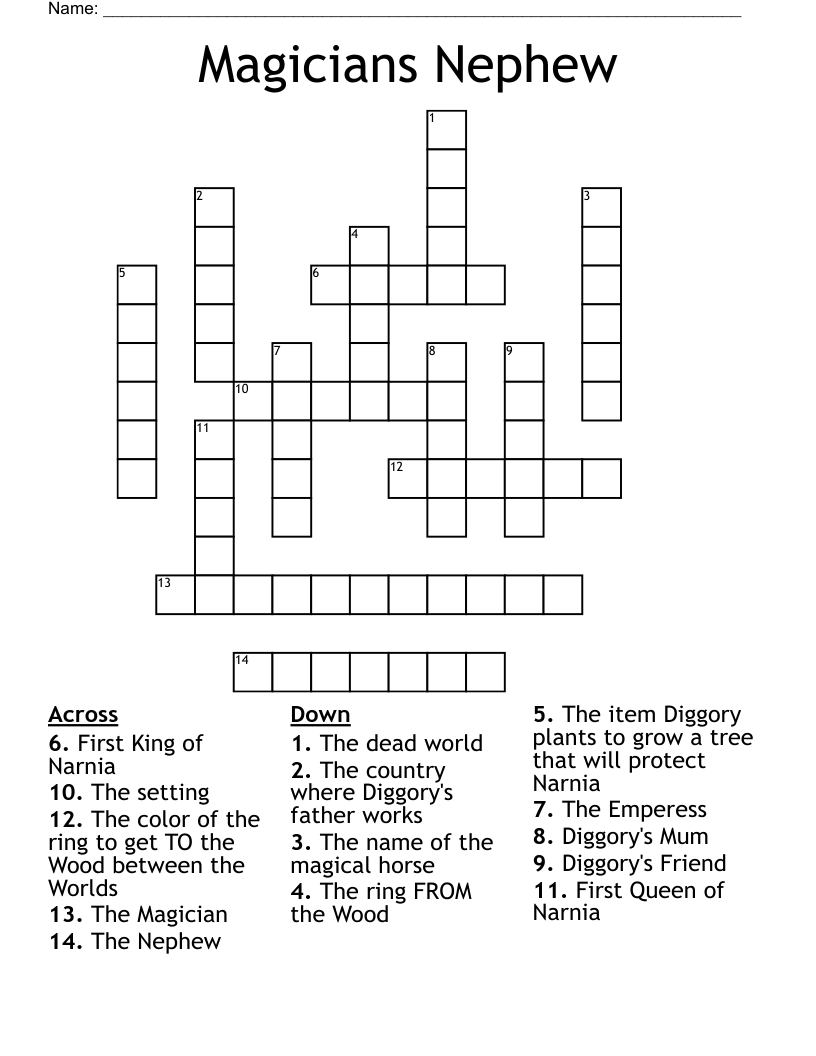 Magicians Nephew Crossword