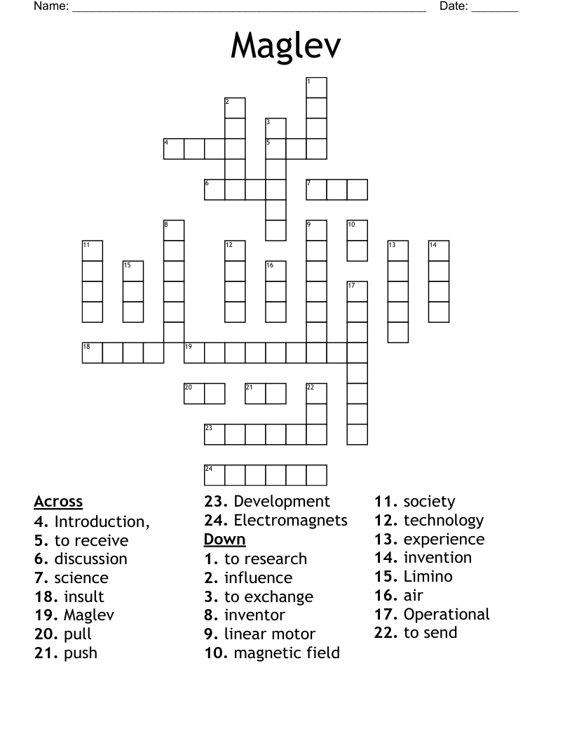 Maglev Crossword