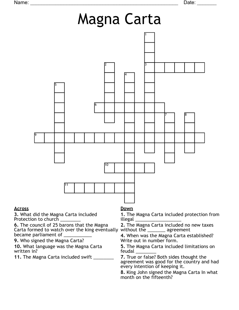 Magna Carta Crossword