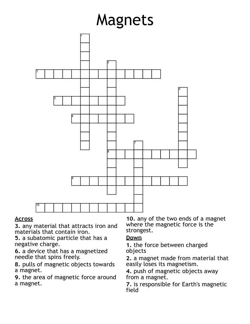 Magnets Crossword