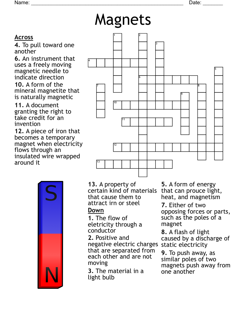 Magnets Crossword
