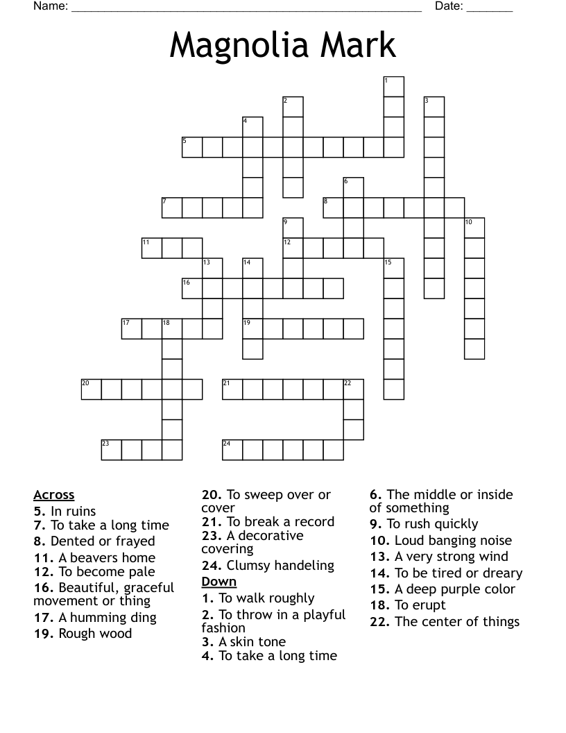 Magnolia Mark Crossword