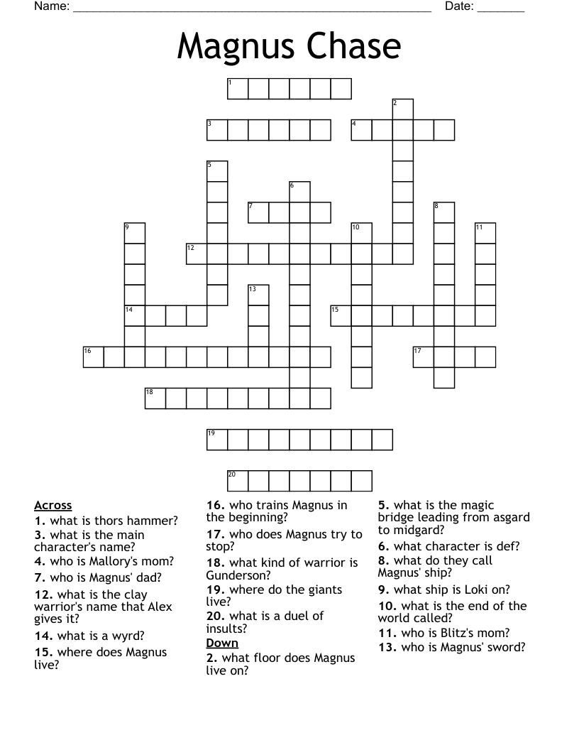 Magnus Chase Crossword