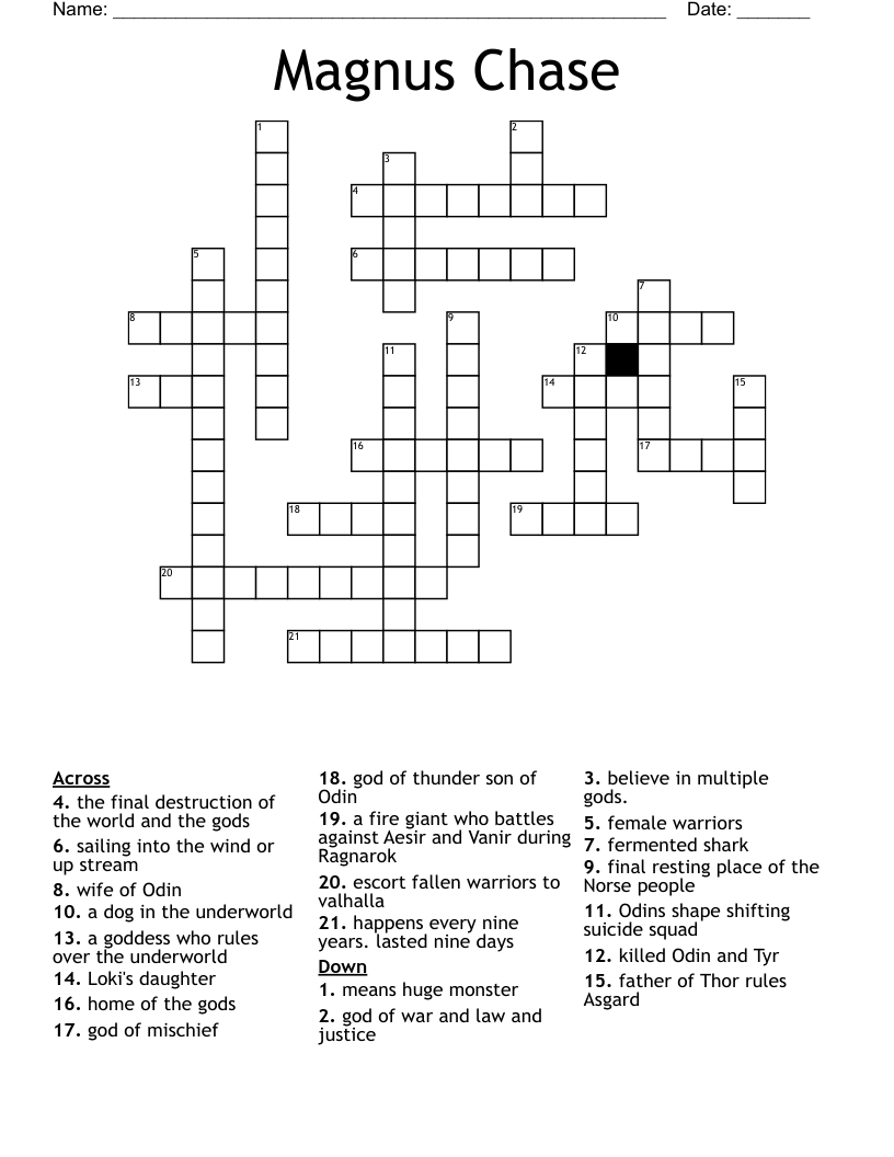 Magnus Chase Crossword