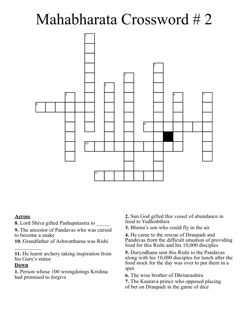 Mahabharata Crossword # 2