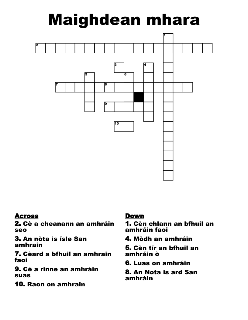 Maighdean mhara Crossword