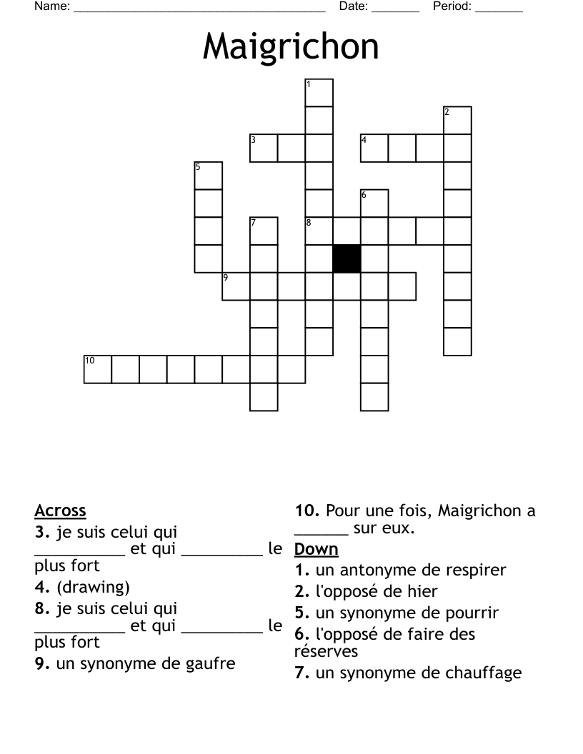 Maigrichon Crossword