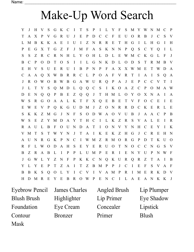 Make-Up Word Search