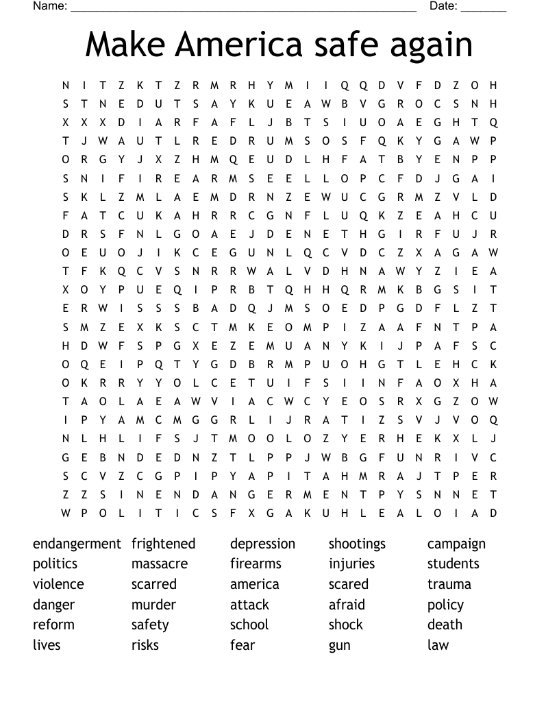 Make America safe again Word Search