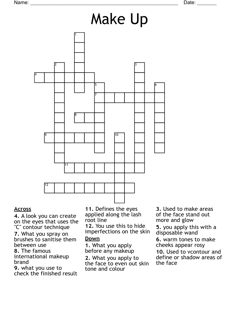 Make Up  Crossword