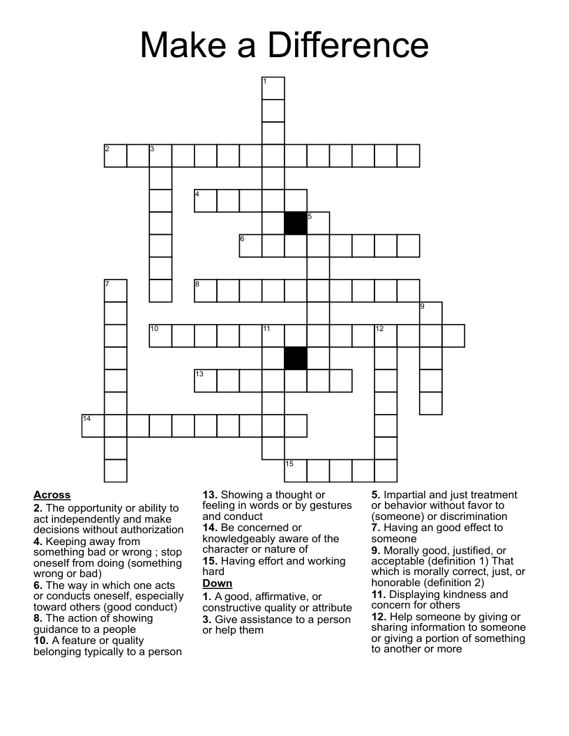 Make a Difference Crossword