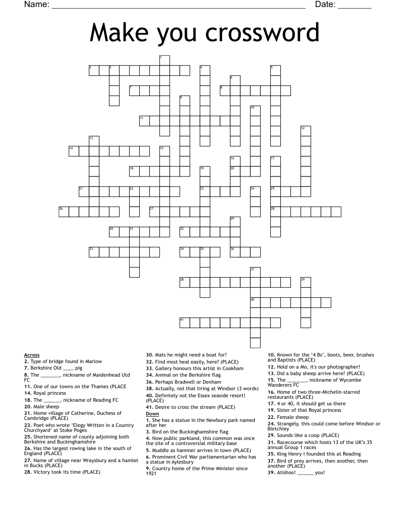 Make you crossword