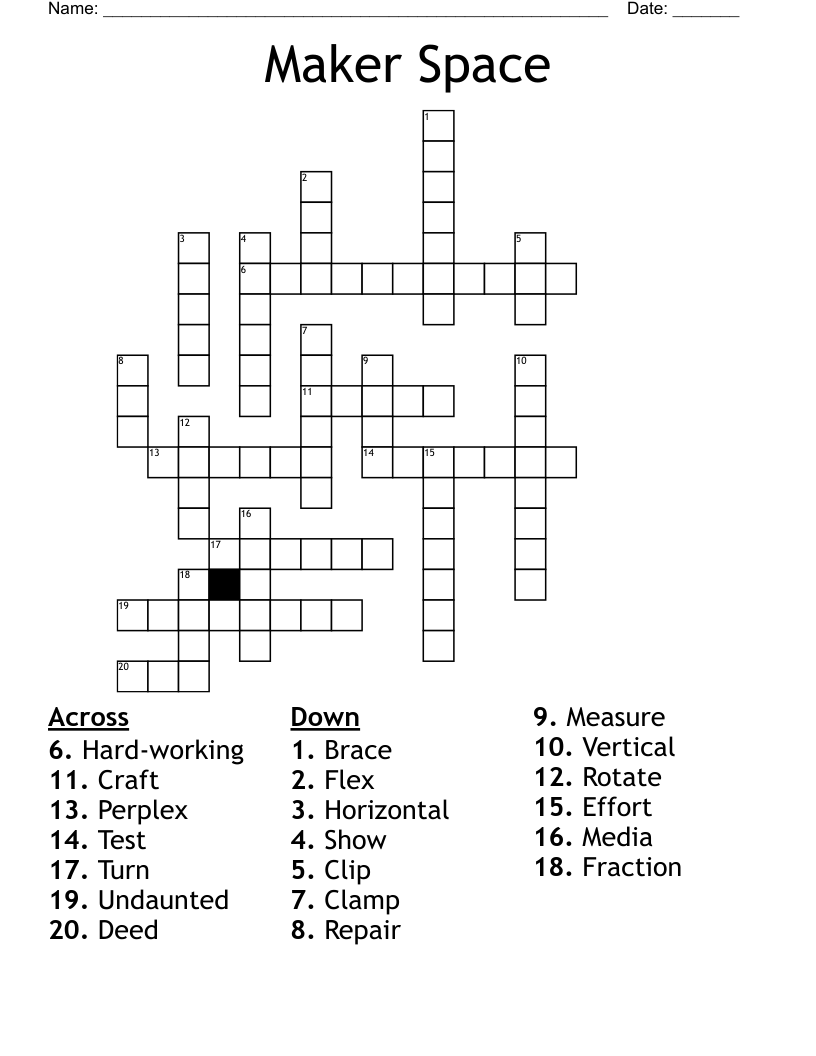Maker Space Crossword