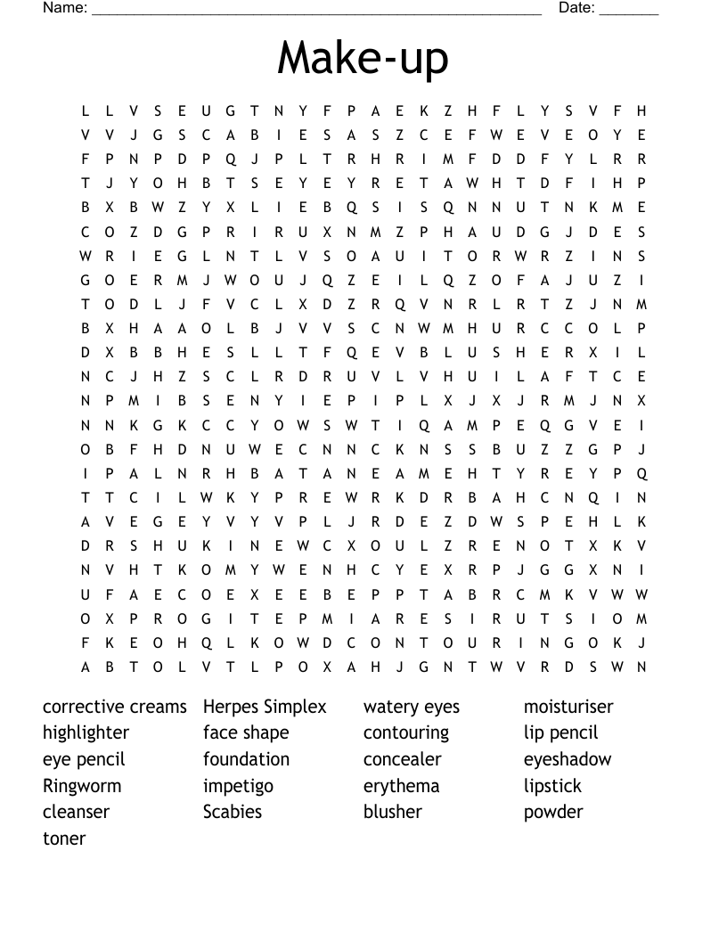 Make-up  Word Search