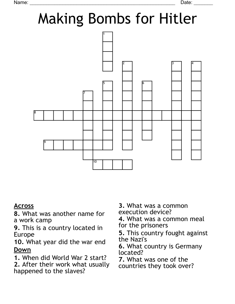 Making Bombs for Hitler Crossword