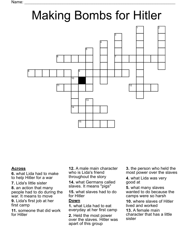Making Bombs for Hitler Crossword
