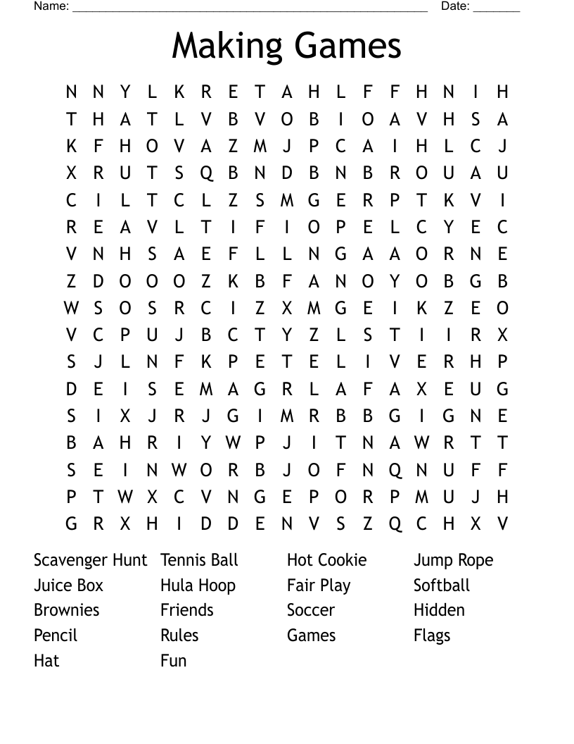 Making Games Word Search