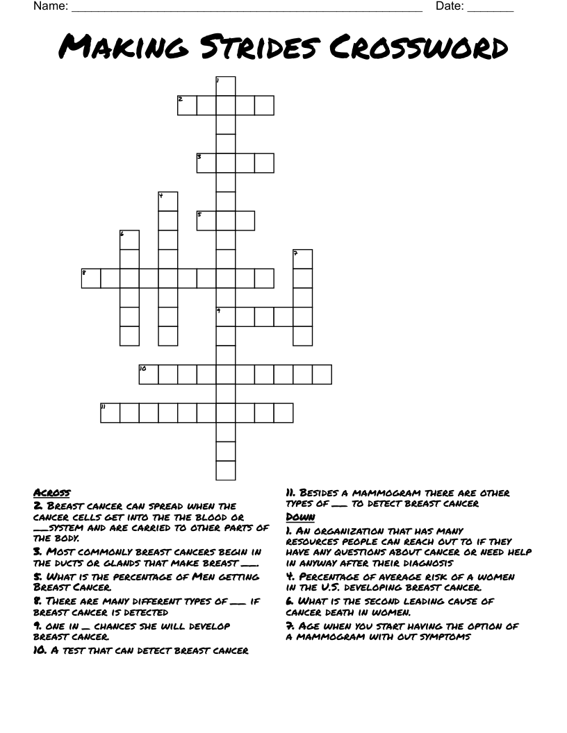 Making Strides Crossword