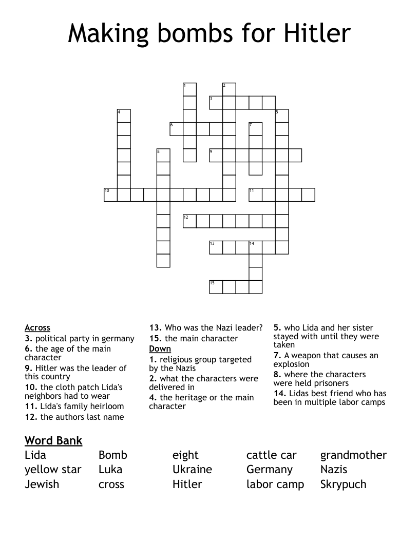 Making bombs for Hitler Crossword