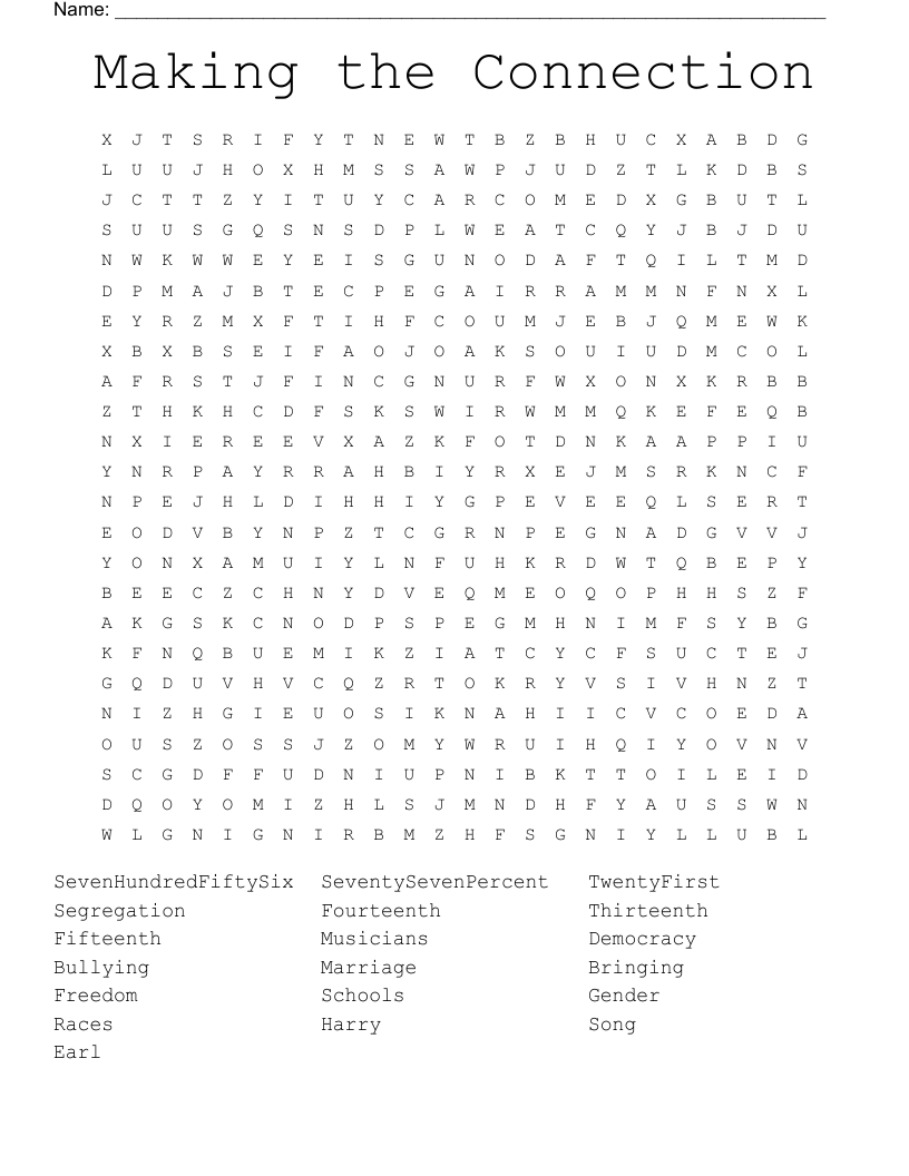 Making the Connection Word Search