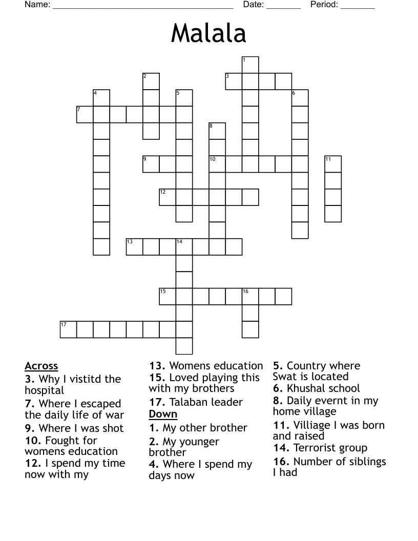 Malala Crossword