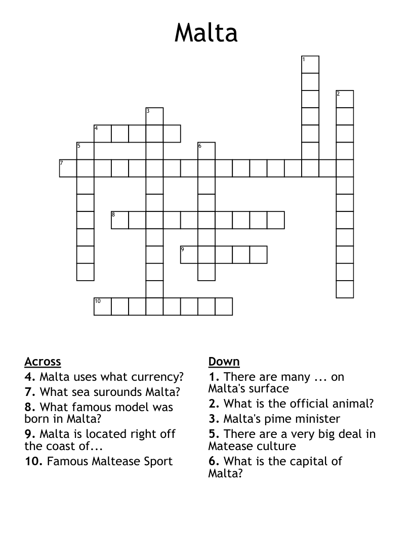 Malta Crossword