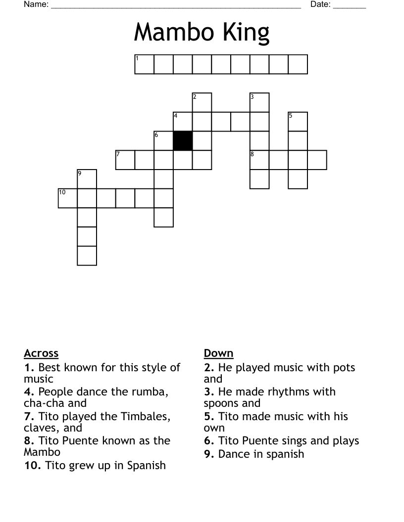 Mambo King Crossword