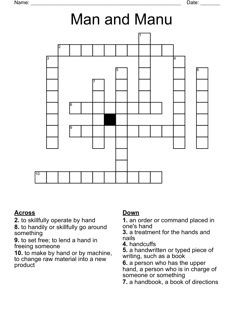Man and Manu Crossword