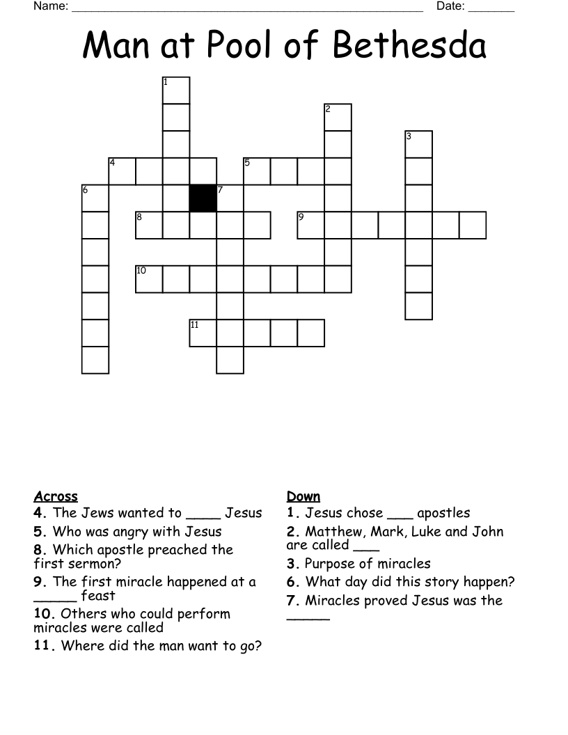 Man at Pool of Bethesda Crossword