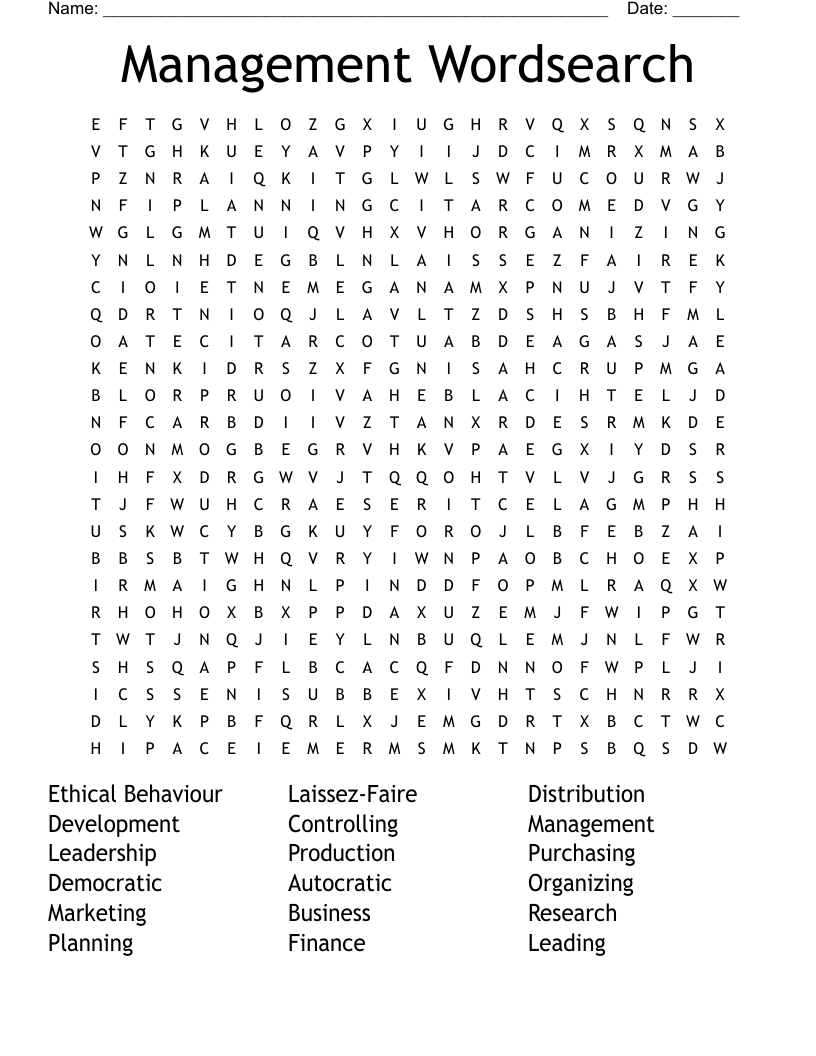 Management Wordsearch