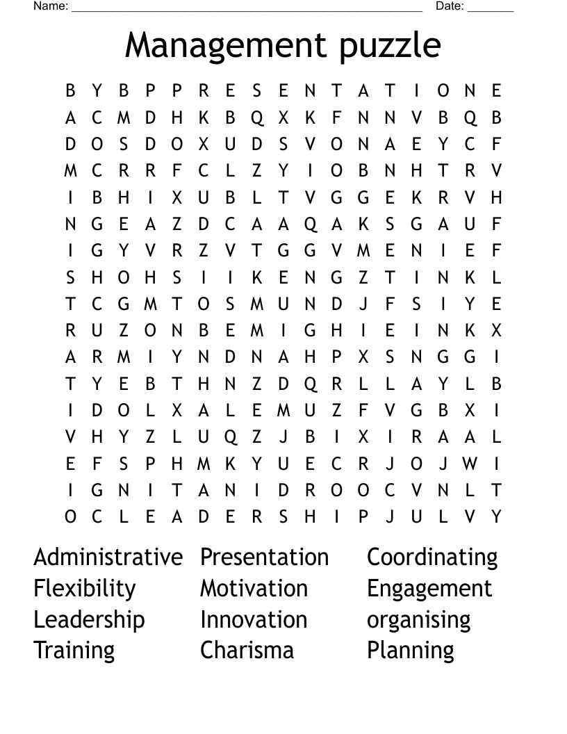 Management puzzle Word Search