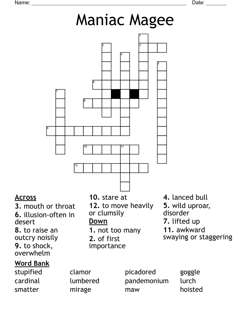 Maniac Magee Crossword