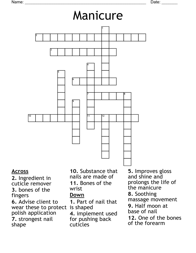 Manicure Crossword