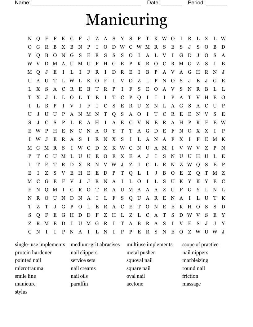 Manicuring Word Search
