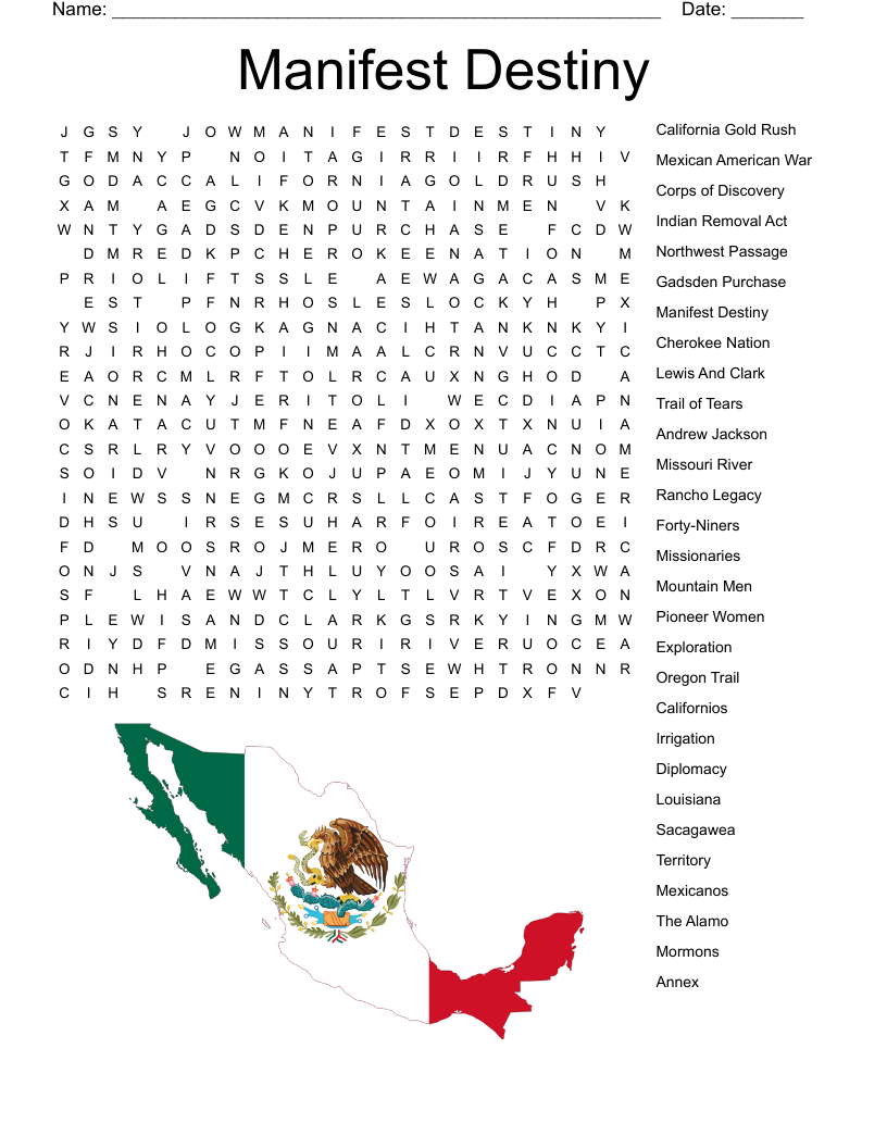 Manifest Destiny Word Search