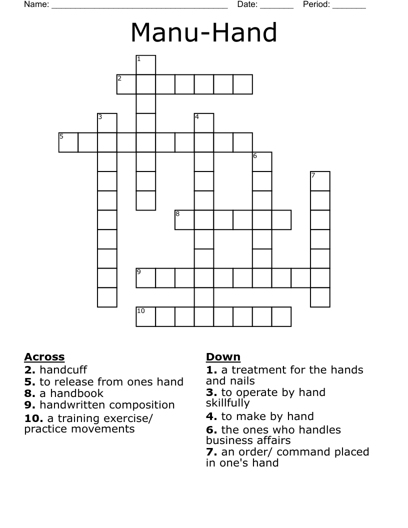 Manu-Hand Crossword