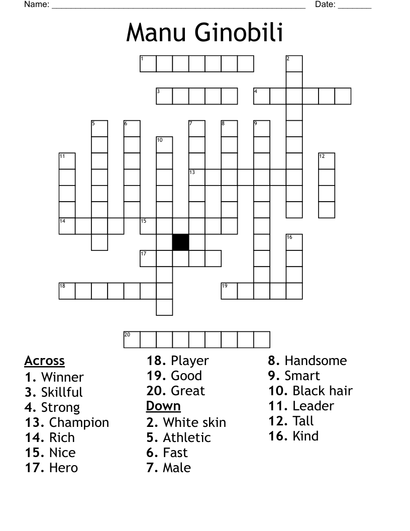 Manu Ginobili Crossword