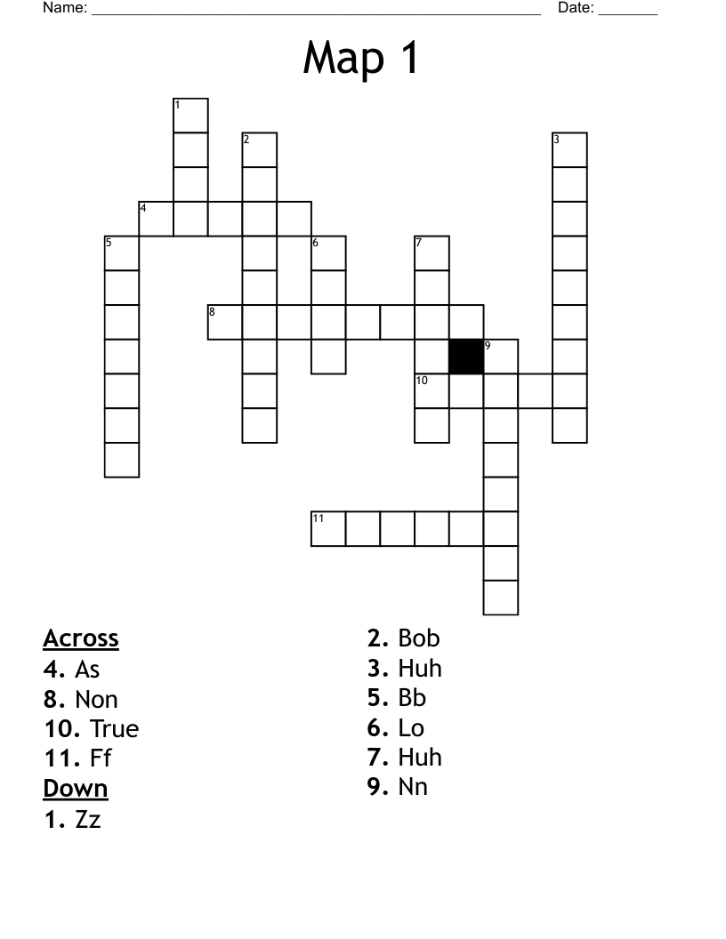 Map 1 Crossword