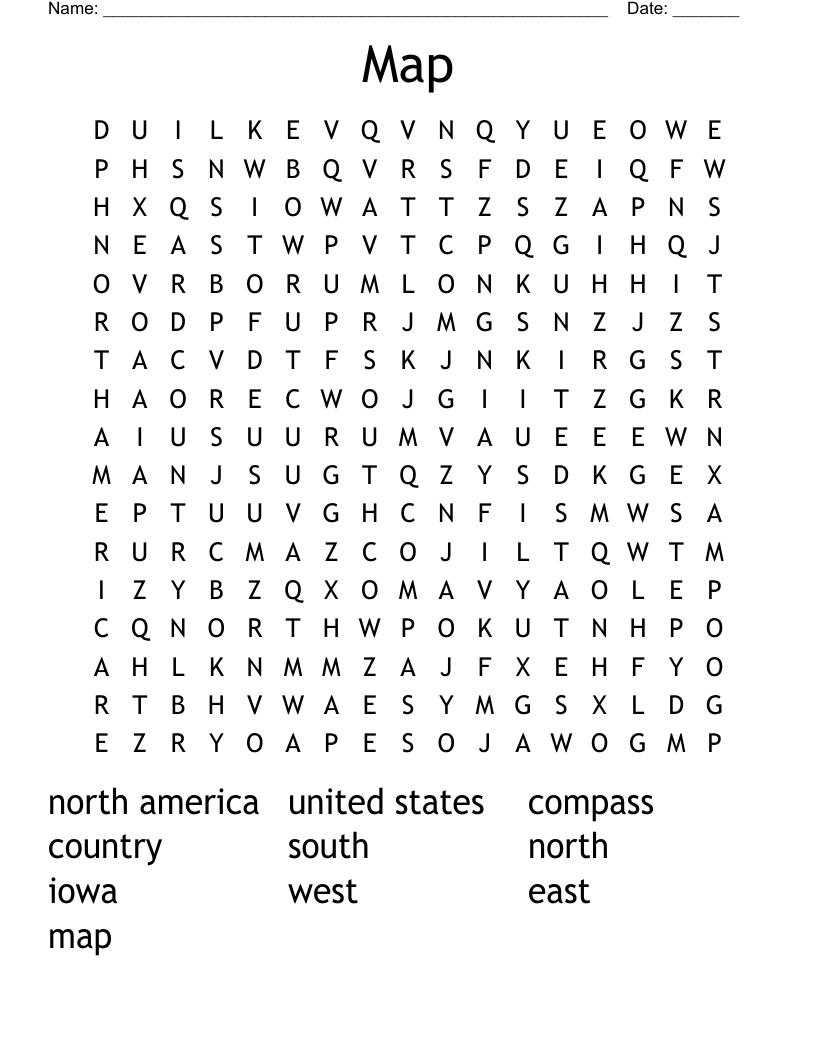 Map Word Search
