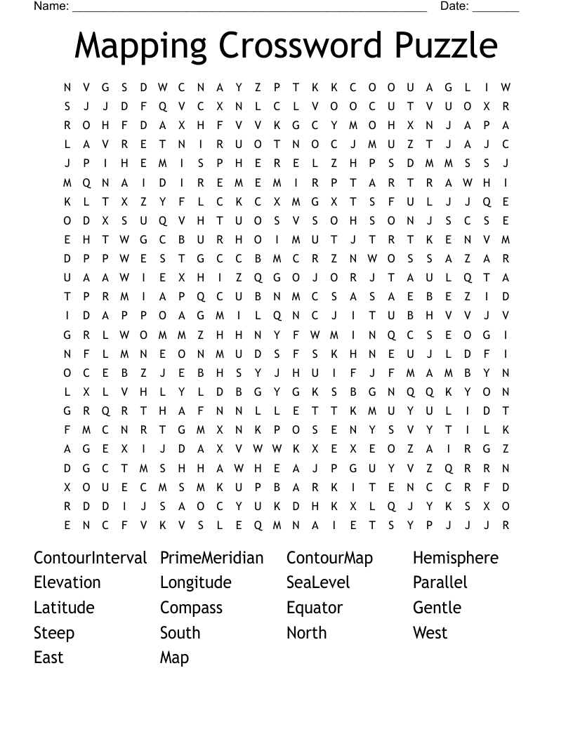 Mapping Crossword Puzzle Word Search