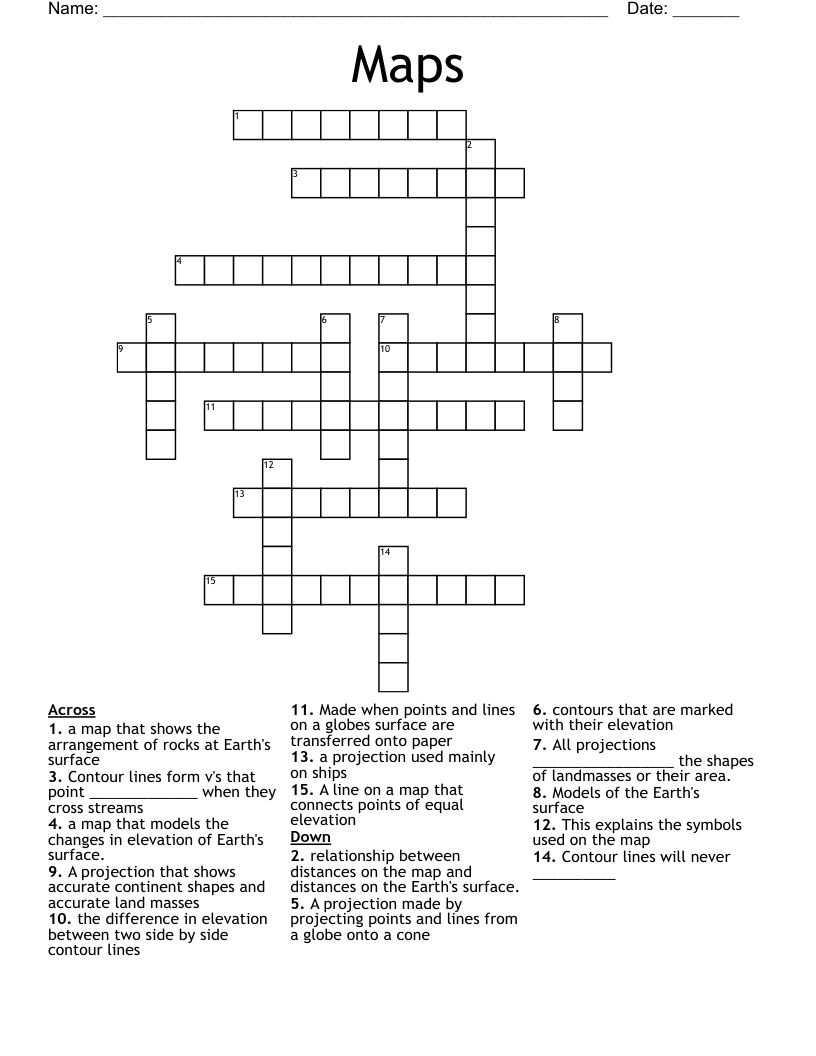 Maps Crossword
